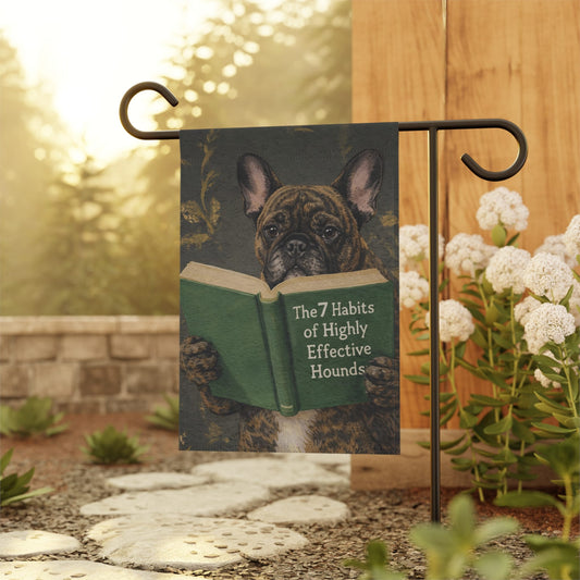 Brindle Frenchie Book Lover Garden Flag