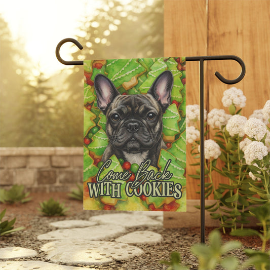 Brindle Frenchie Christmas Cookies Garden Flag