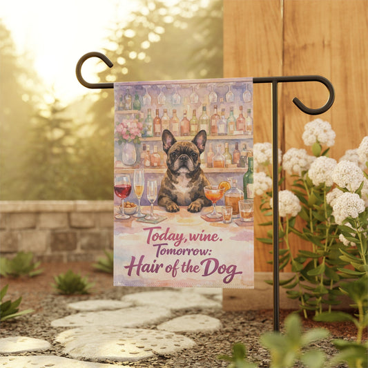 Brindle Frenchie Funny Drinking Garden Flag
