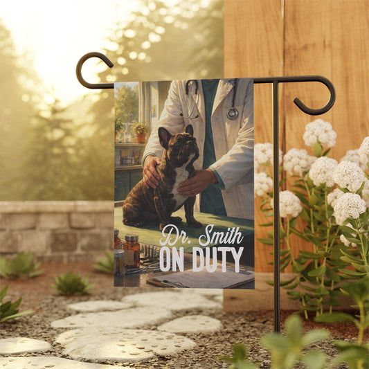 Brindle Frenchie Veterinarian Garden Flag
