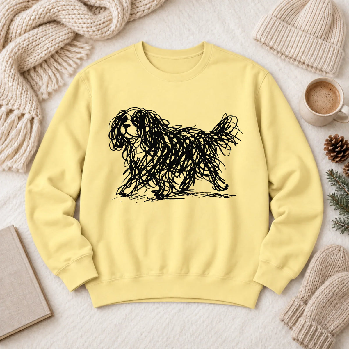 Cavalier Artist Line Art Unisex Sweatshirt Butter