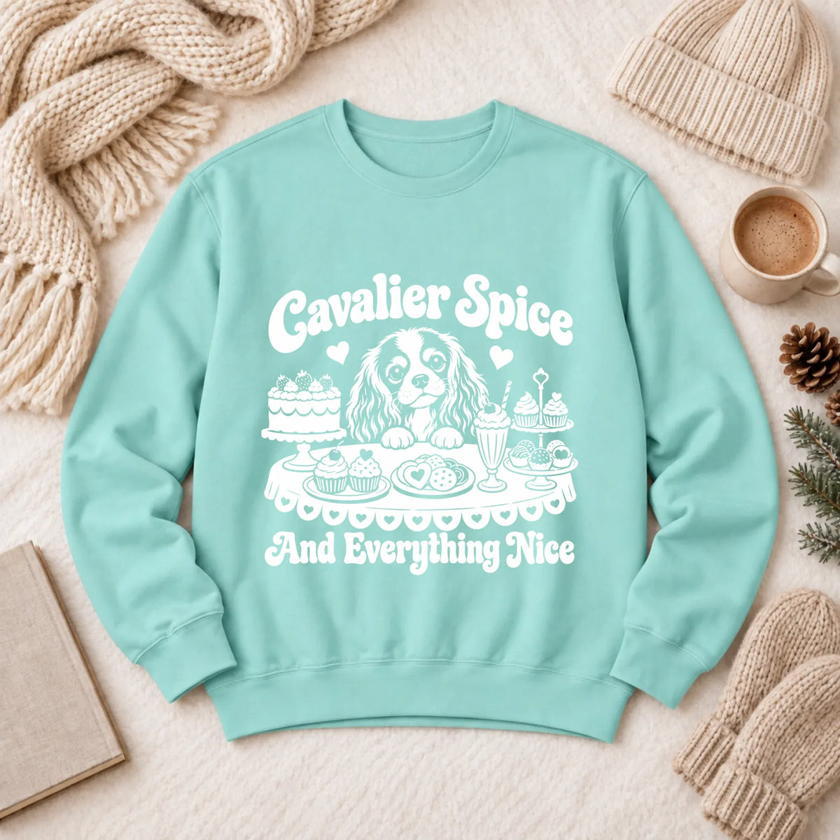 Cavalier Baking Sugar Spice Unisex Sweatshirt Chalky Mint