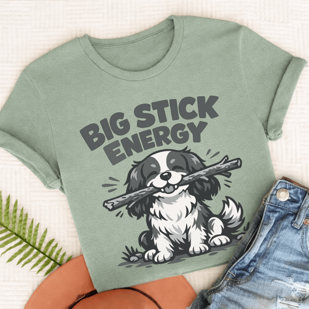 Cavalier Big Stick Energy Unisex TShirt Comfort Colors Bay