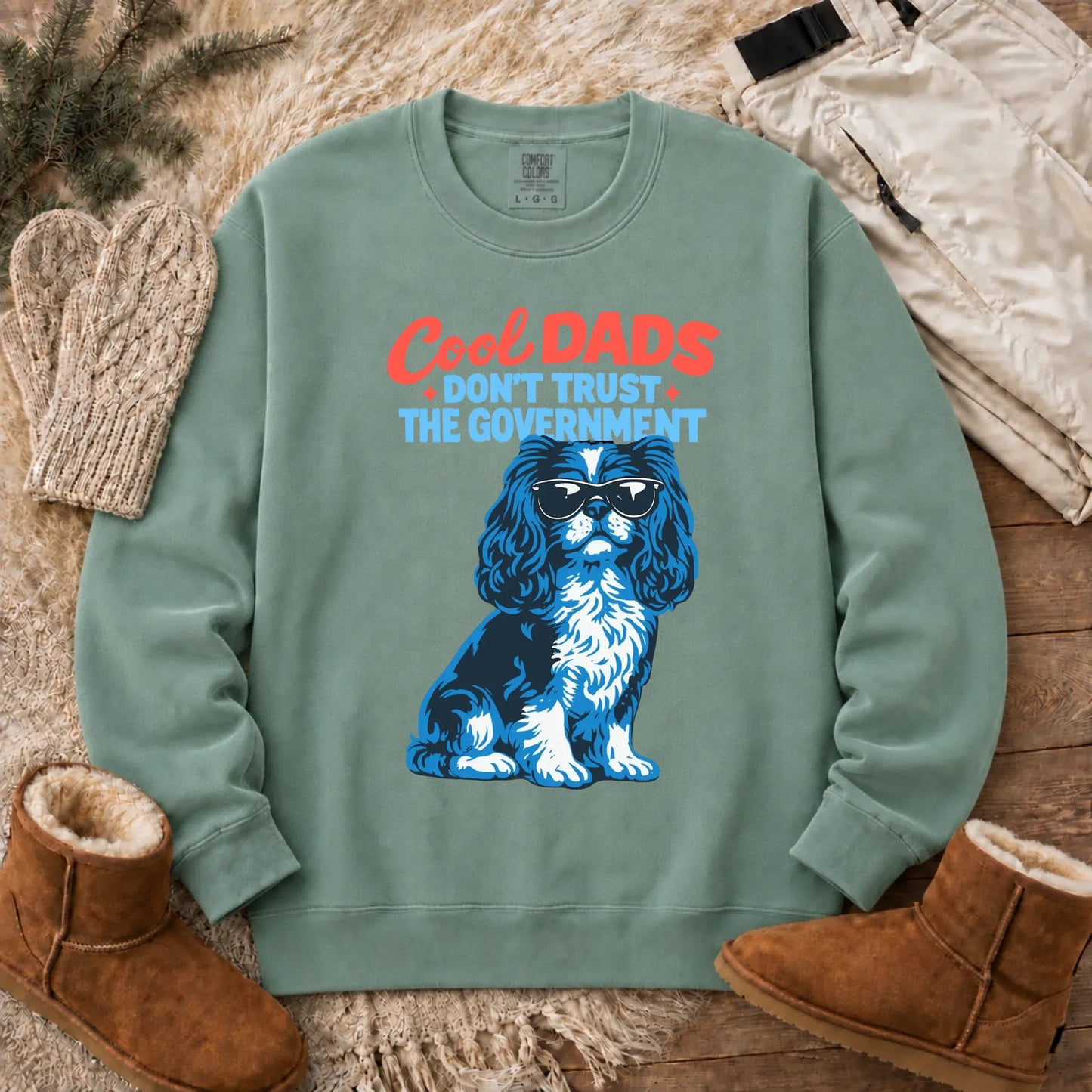 Cavalier Cool Dads Government Unisex Sweatshirt Light Green