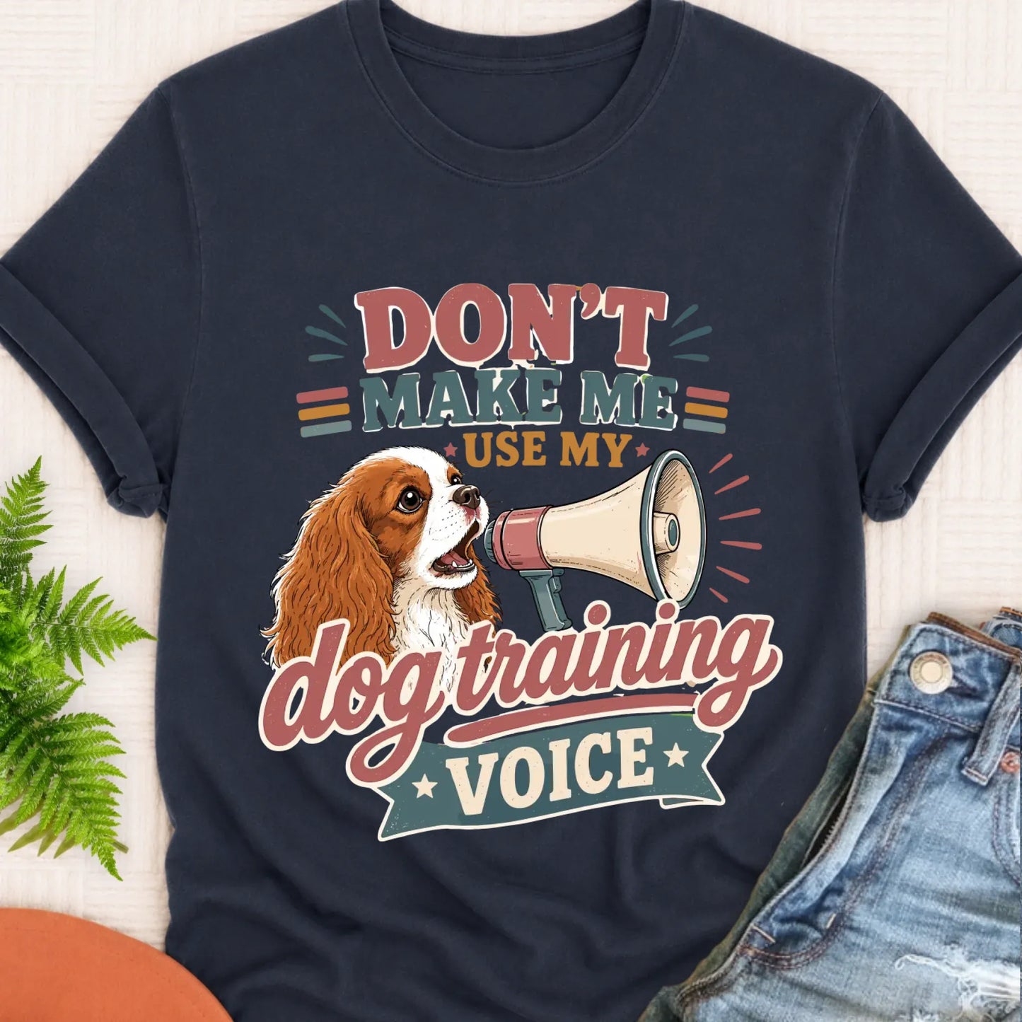 T-Shirt Navy / S Cavalier Dog Training Voice Unisex TShirt