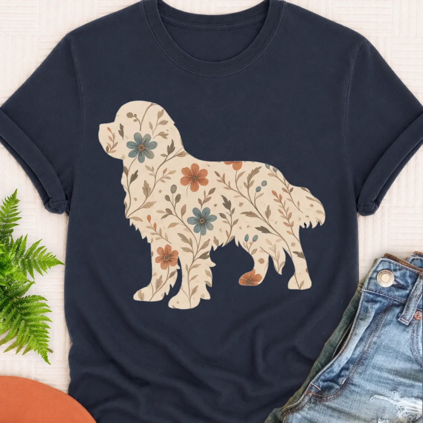 T-Shirt Navy / S Cavalier Floral Gardening Silhouette Unisex TShirt