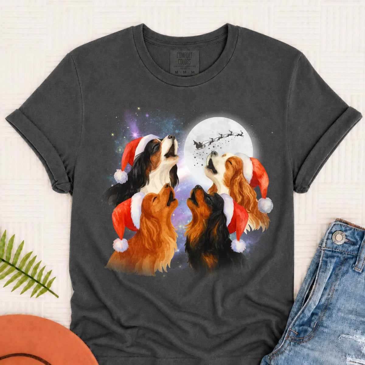 Cavalier Funny Christmas Howliday Unisex TShirt Pepper