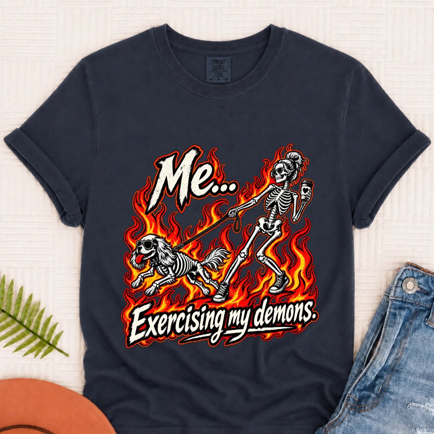T-Shirt Navy / S Cavalier Funny Demons Halloween Unisex Tshirt
