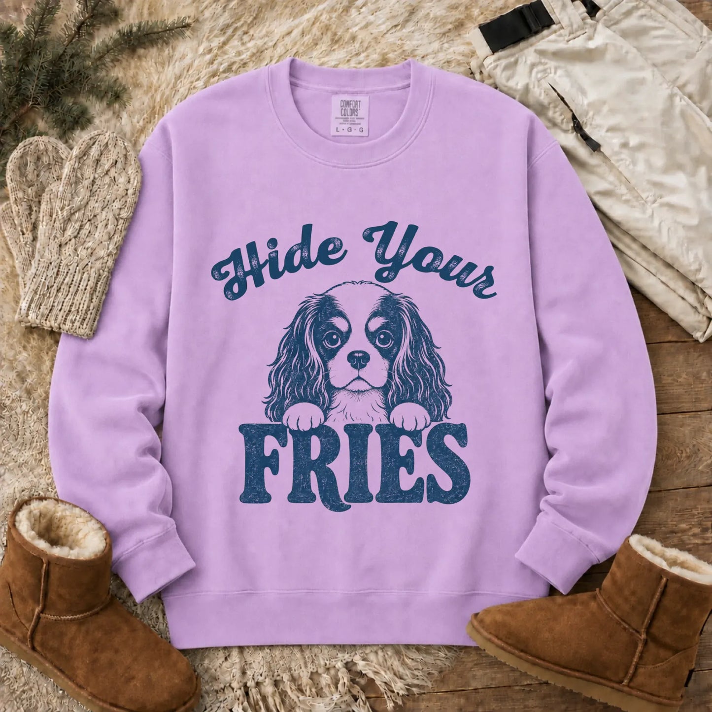 Sweatshirt Orchid / S Cavalier Funny Foodie Fries Unisex Sweatshirt