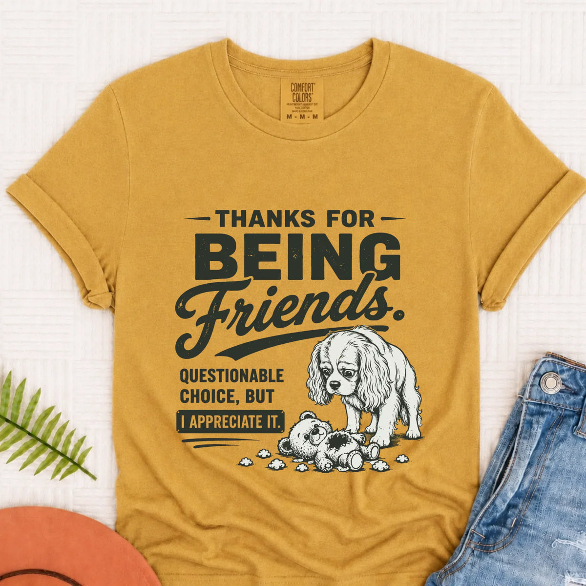 Cavalier Funny Friends Gift Unisex TShirt Mustard