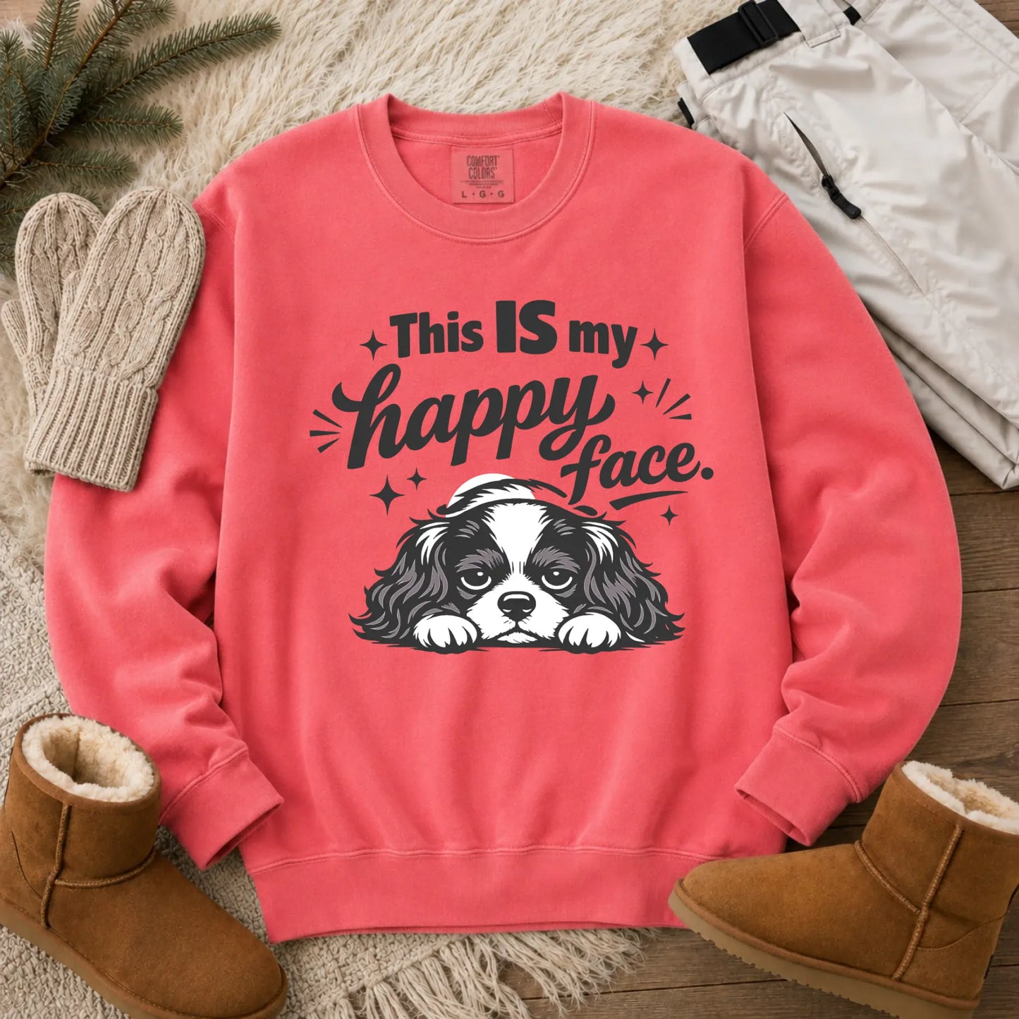 Cavalier Funny Happy Face Unisex Sweatshirt Watermelon