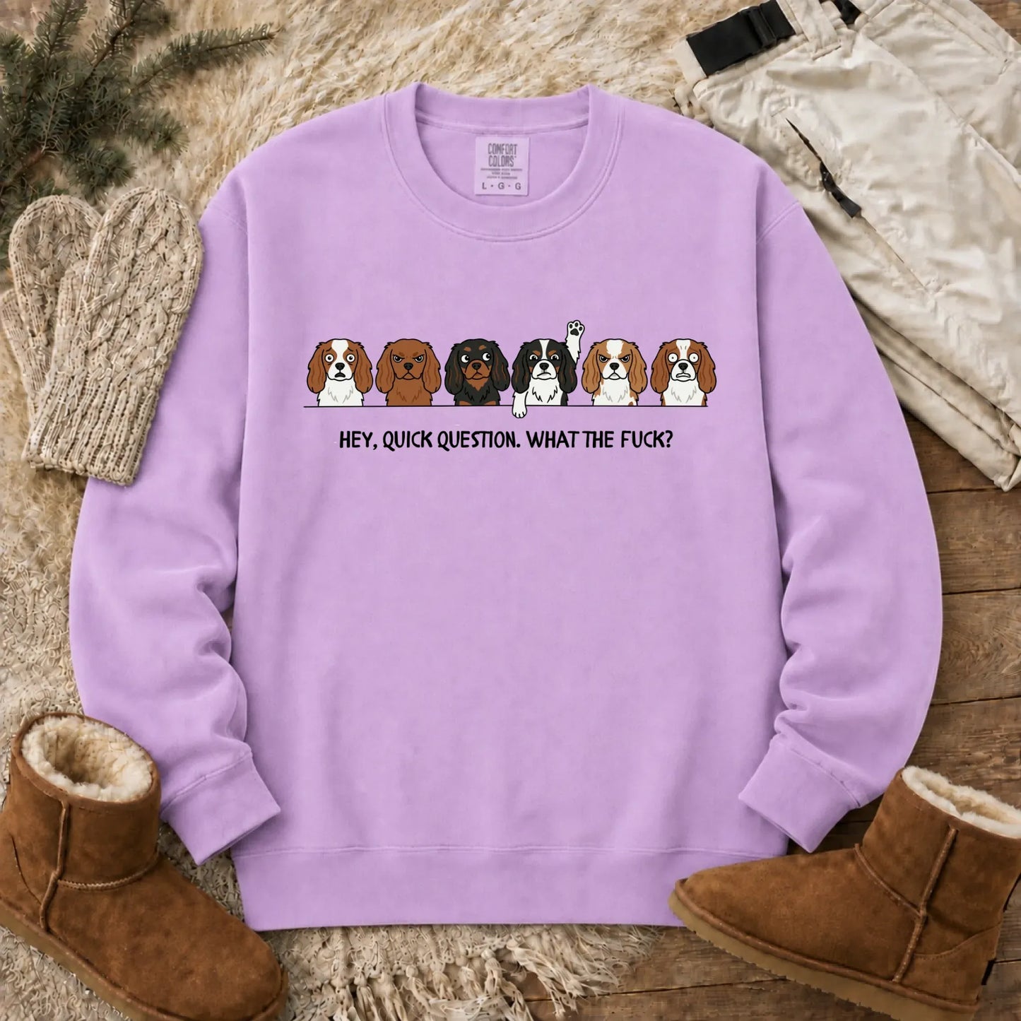 Cavalier Funny Question WTF Unisex Sweatshirt Orchid