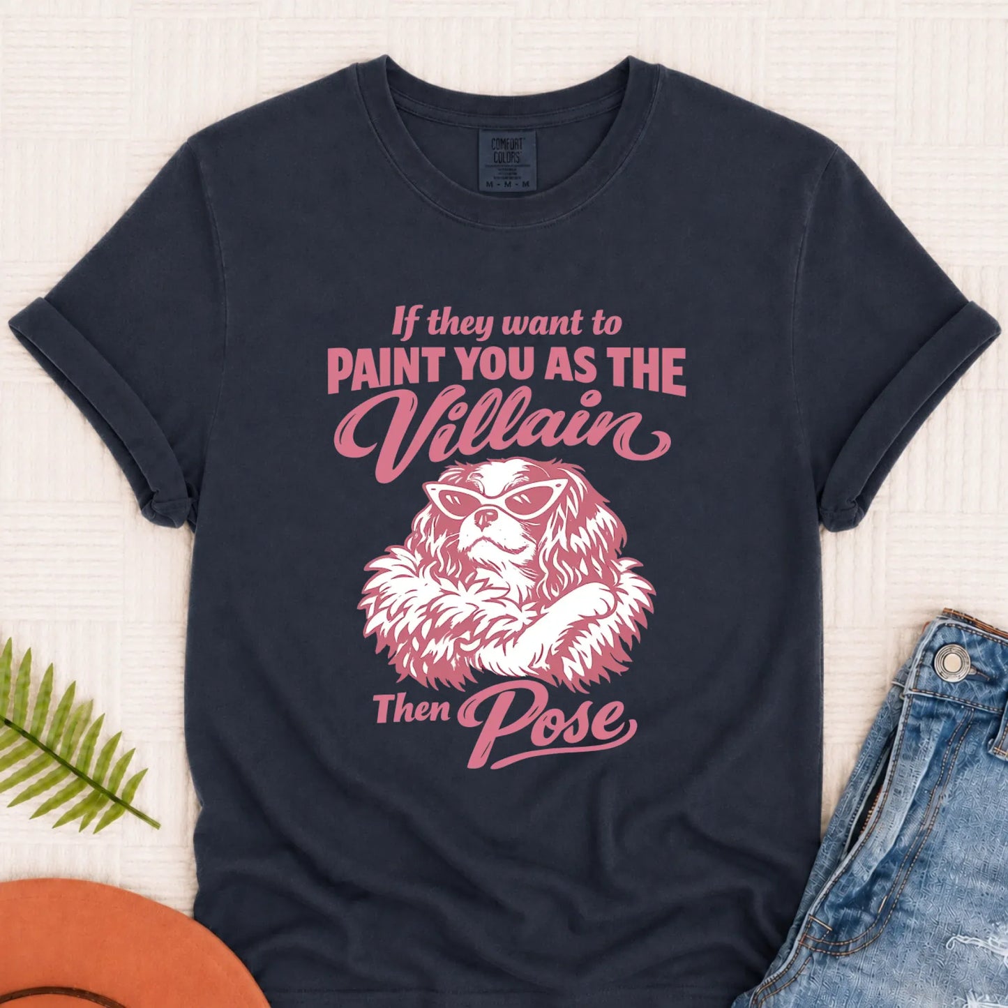 Cavalier Funny Villain Unisex TShirt Navy