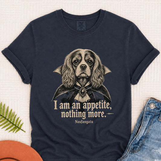 Cavalier Gothic Movie Nosferatu Dracula Unisex Tshirt Navy