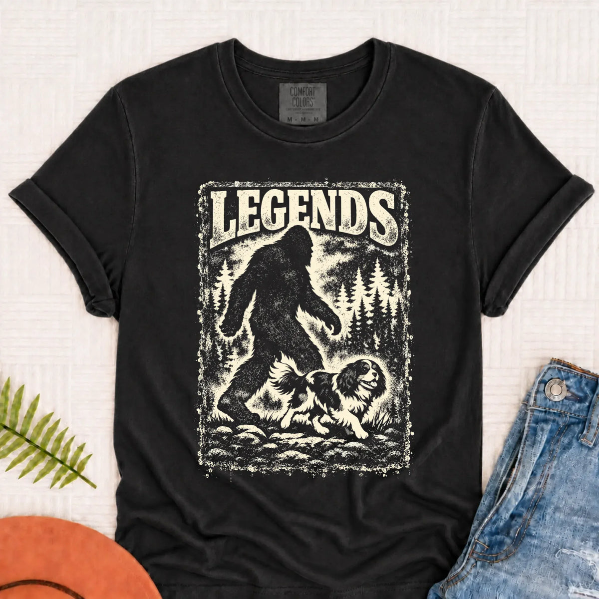 Cavalier King Charles Bigfoot Unisex Tshirt Graphite