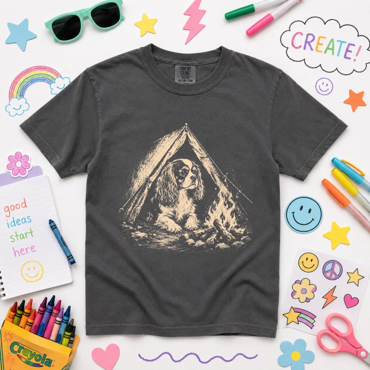 Youth Tshirt Pepper / XS Cavalier King Charles Camping Unisex YOUTH TShirt