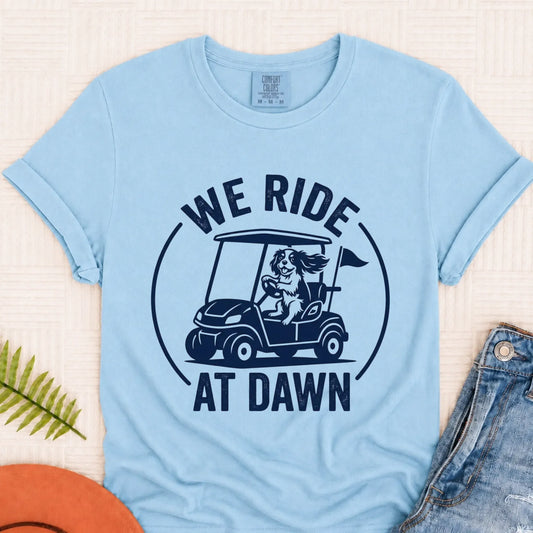 Cavalier King Charles Golf Cart Unisex TShirt Chambray