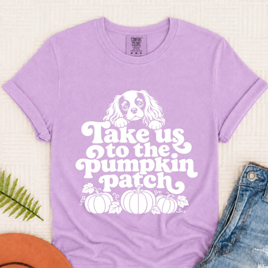 Cavalier King Charles Pumpkin Patch Unisex TShirt Monster Light 1717 Orchid