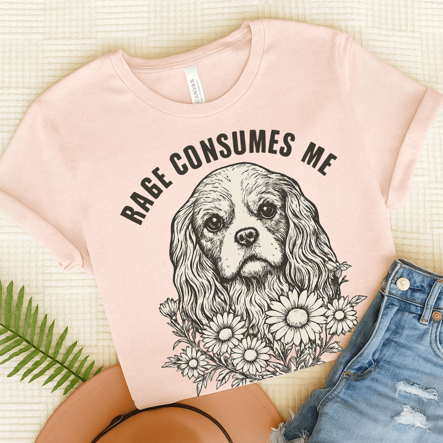 Printify T-Shirt Soft Pink / S Cavalier King Charles Rage Consumes Me TShirt