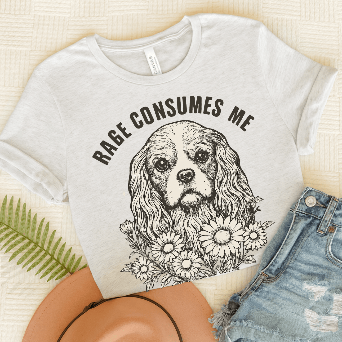 Printify T-Shirt Ash / S Cavalier King Charles Rage Consumes Me TShirt