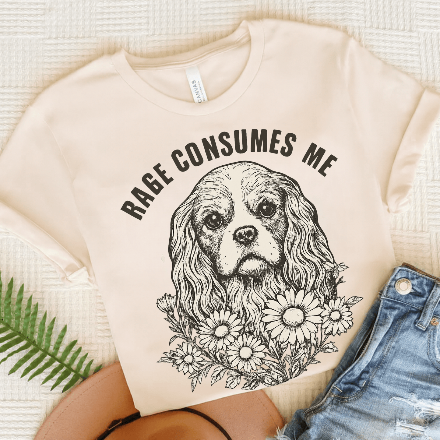 Printify T-Shirt Natural / S Cavalier King Charles Rage Consumes Me TShirt