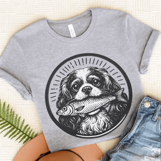Cavalier King Charles Sardines Unisex TShirt Athletic Heather
