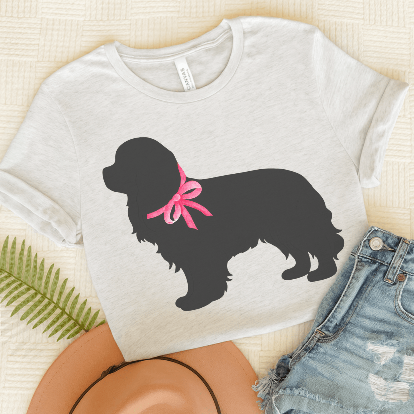 Printify T-Shirt Ash / S Cavalier King Charles Silhouette TShirt