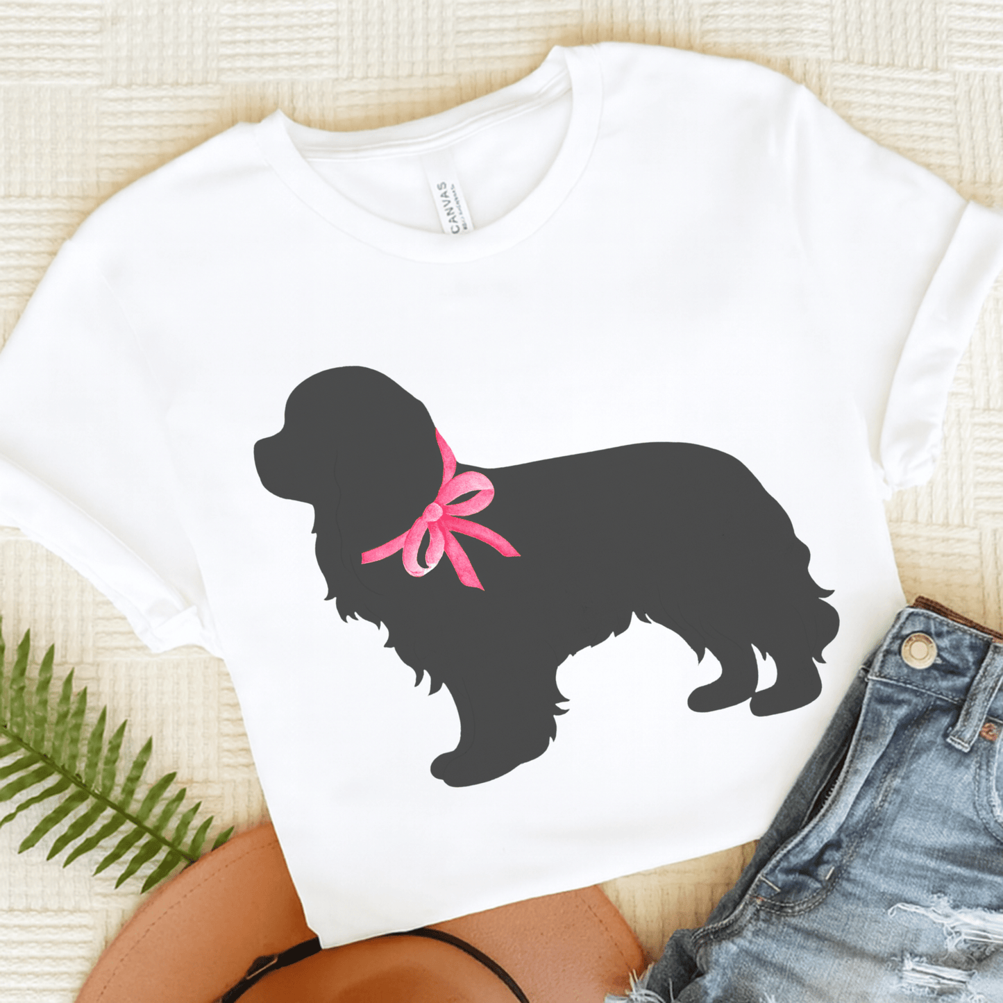 Printify T-Shirt White / S Cavalier King Charles Silhouette TShirt