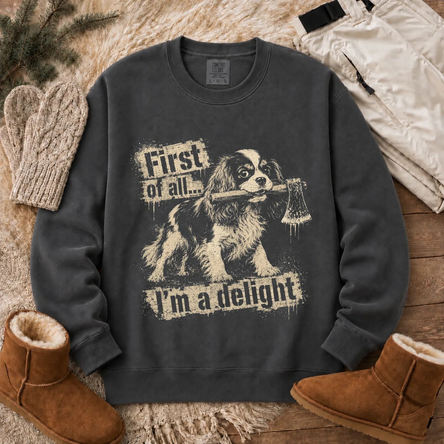 Sweatshirt CC Dark Sweatshirt / Pepper / S Cavalier King Charles Snarky Delight Unisex Sweatshirt