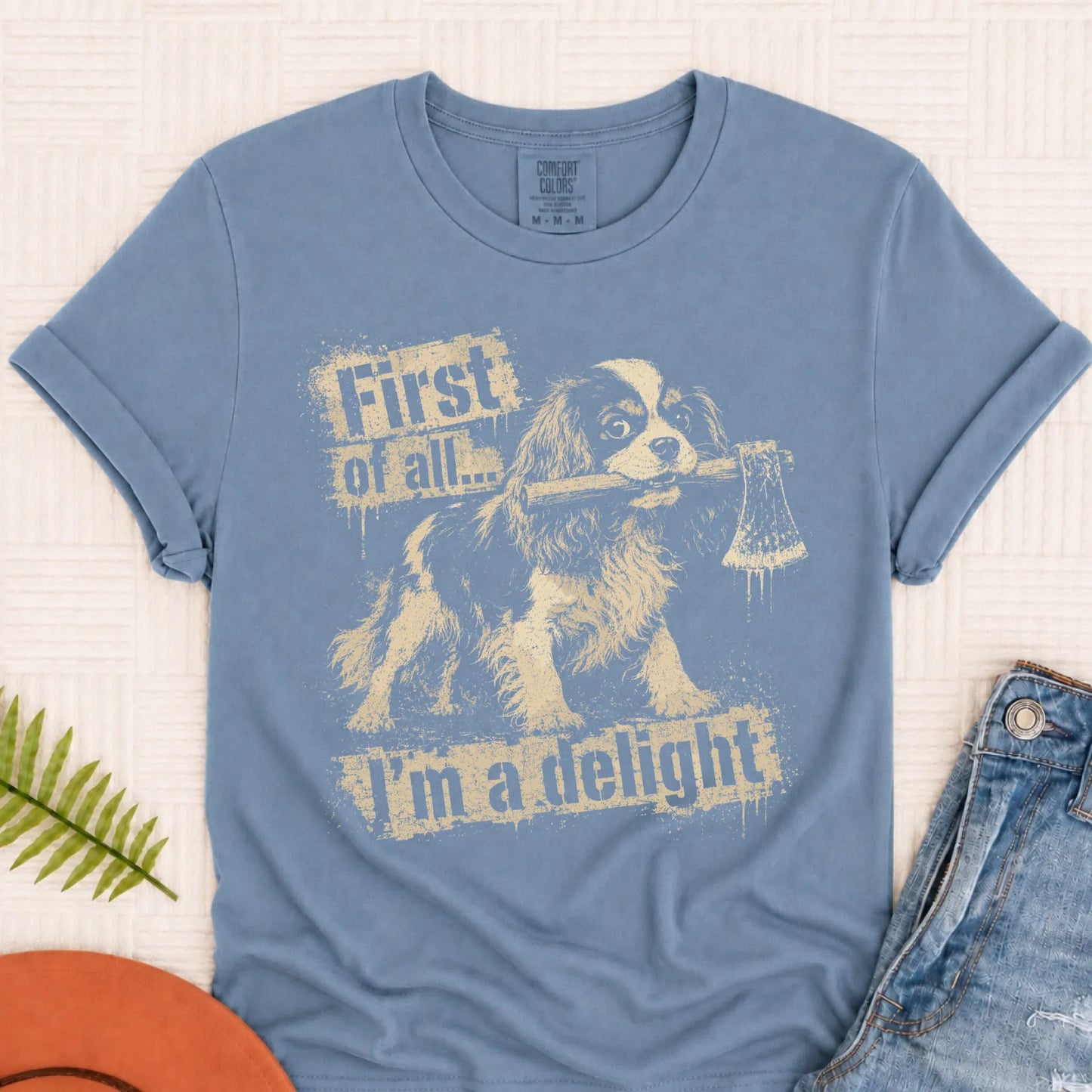 T-Shirt Blue Jean / S Cavalier King Charles Snarky Delight Unisex TShirt