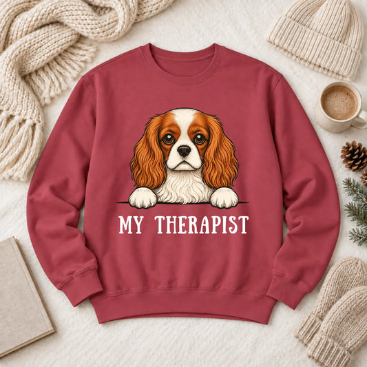 Cavalier King Charles Therapist Unisex Sweatshirt Crimson