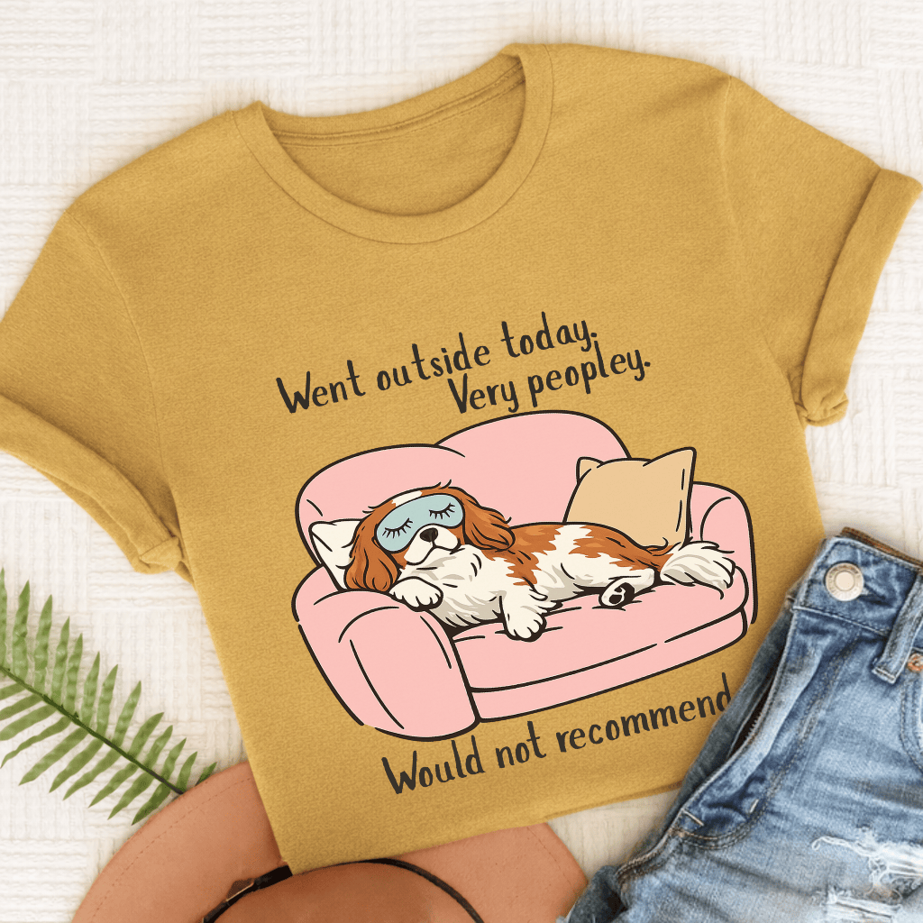 Cavalier King Charles Too Peopley Unisex TShirt Comfort Colors Mustard