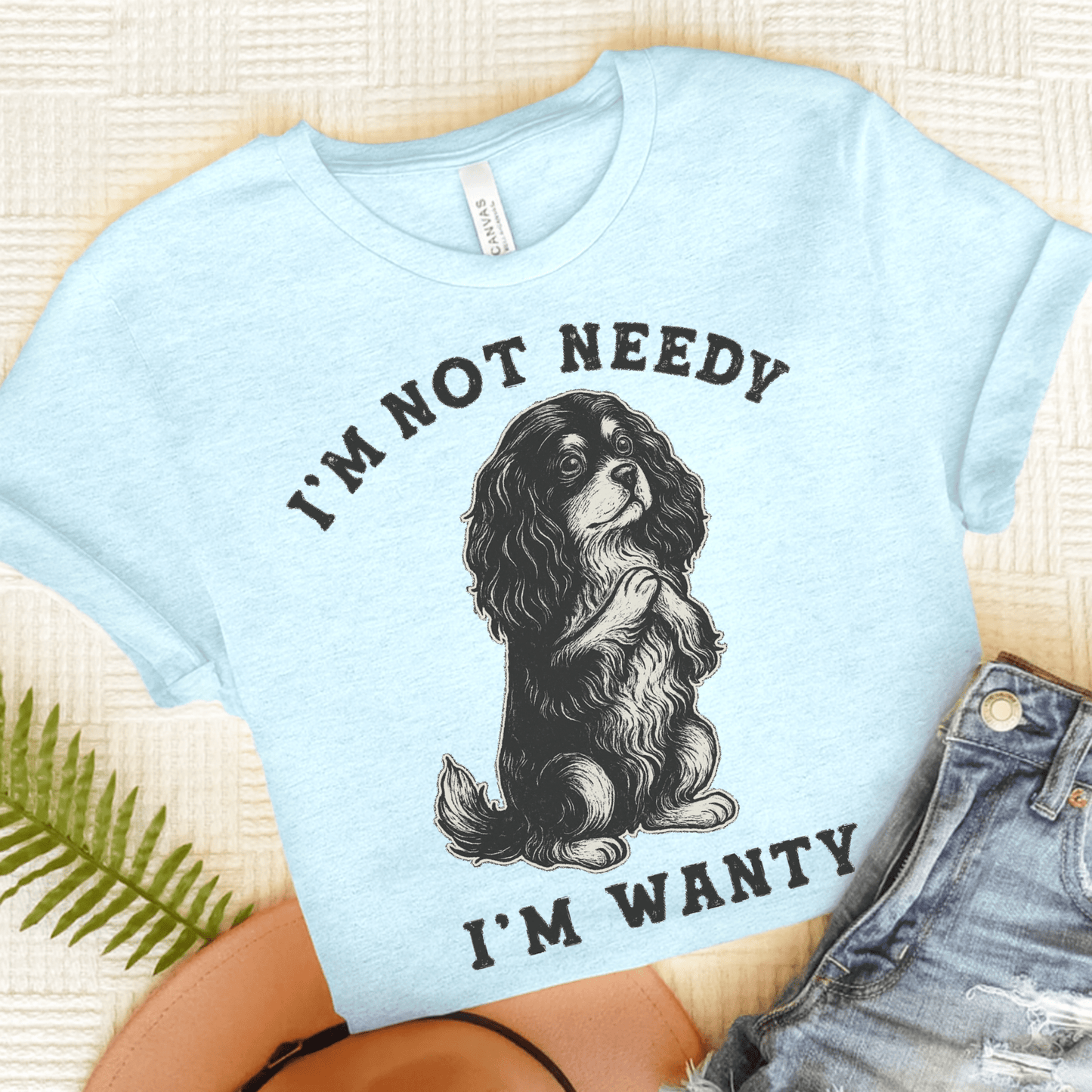 Printify T-Shirt Heather Ice Blue / S Cavalier King Charles Wanty TShirt