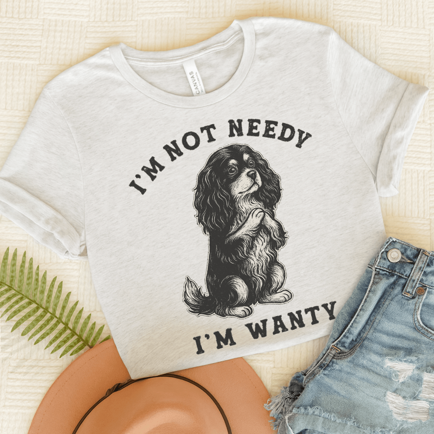 Printify T-Shirt Ash / S Cavalier King Charles Wanty TShirt