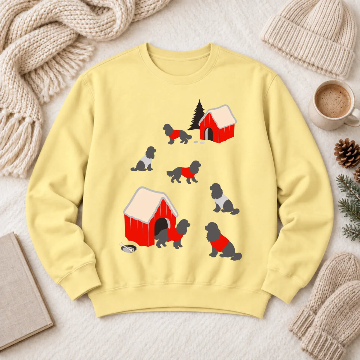 Cavalier King Charles Winter Snow Play Unisex Sweatshirt Butter