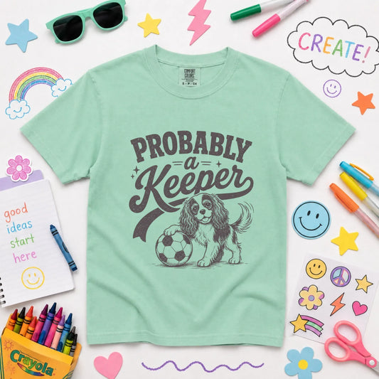 Cavalier King Charles YOUTH Funny Soccer Keeper Unisex T-Shirt Island Reef