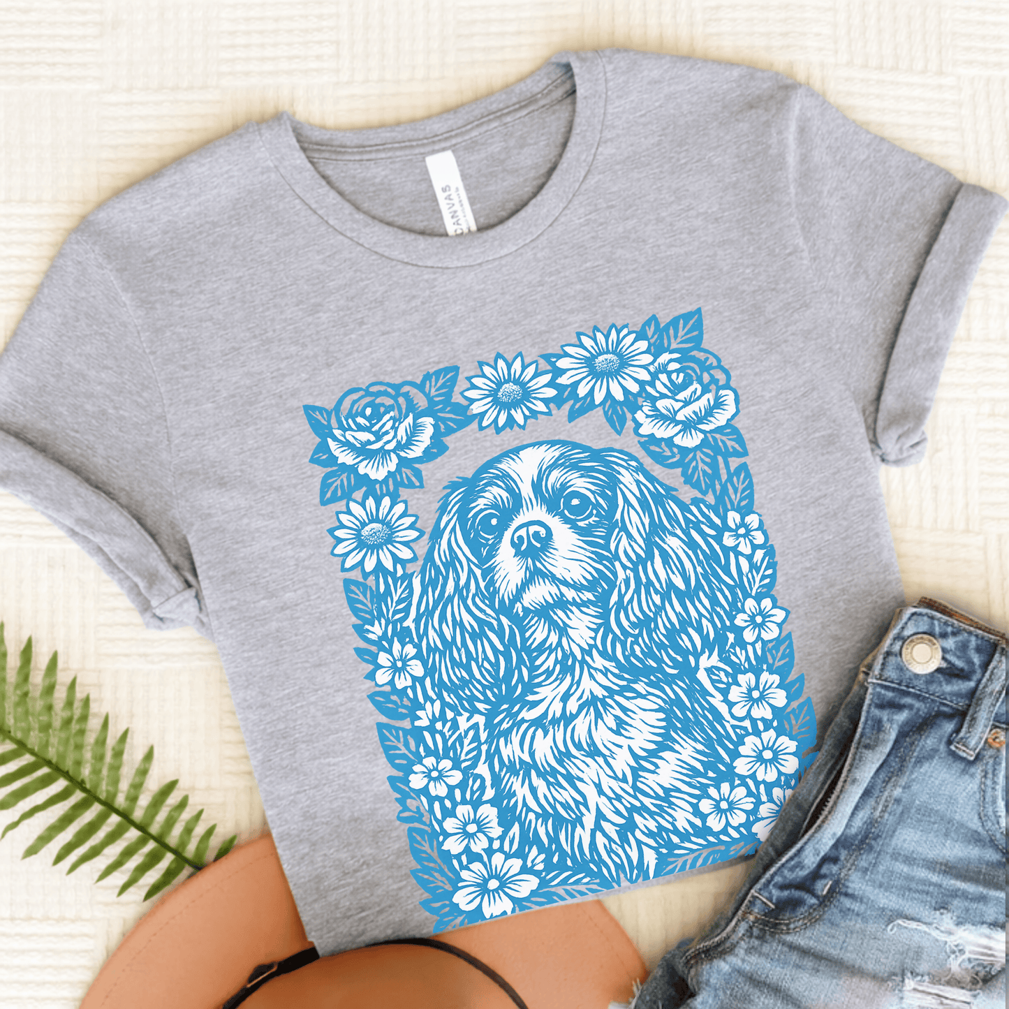 Cavalier Blue Garden Unisex TShirt Athletic Heather