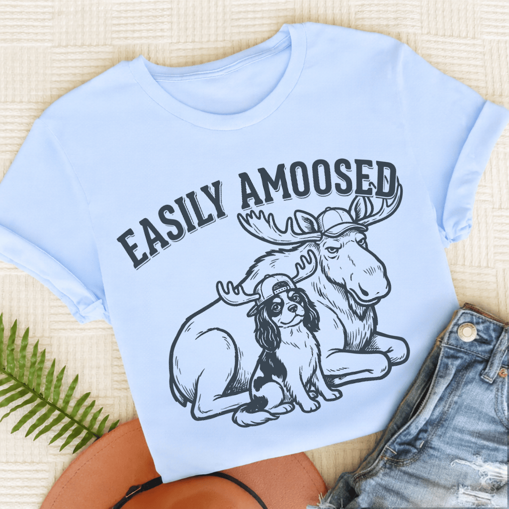 Cavalier Moose Unisex TShirt Light Blue