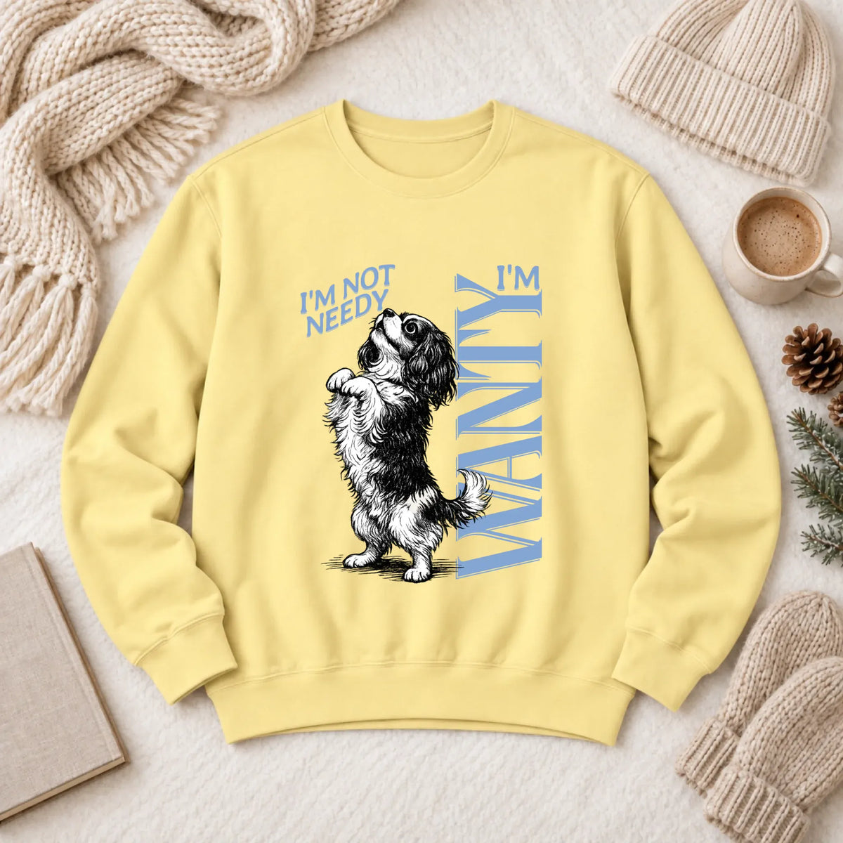 Cavalier Needy Begging Unisex Sweatshirt Butter