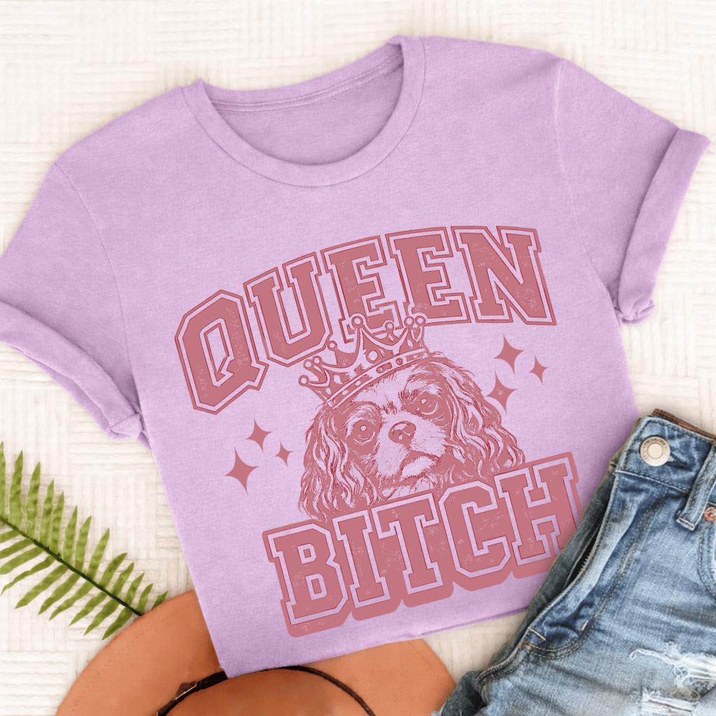 Cavalier Queen Bitch Unisex TShirt Comfort Colors Orchid