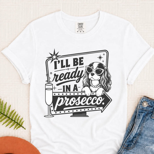 Cavalier Ready In a Prosecco Unisex TShirt White