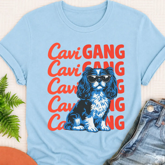 Cavalier Spaniel Gang Meme Unisex TShirt Chambray