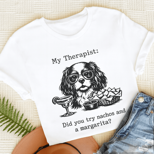 Cavalier Therapist Nachos Unisex TShirt White