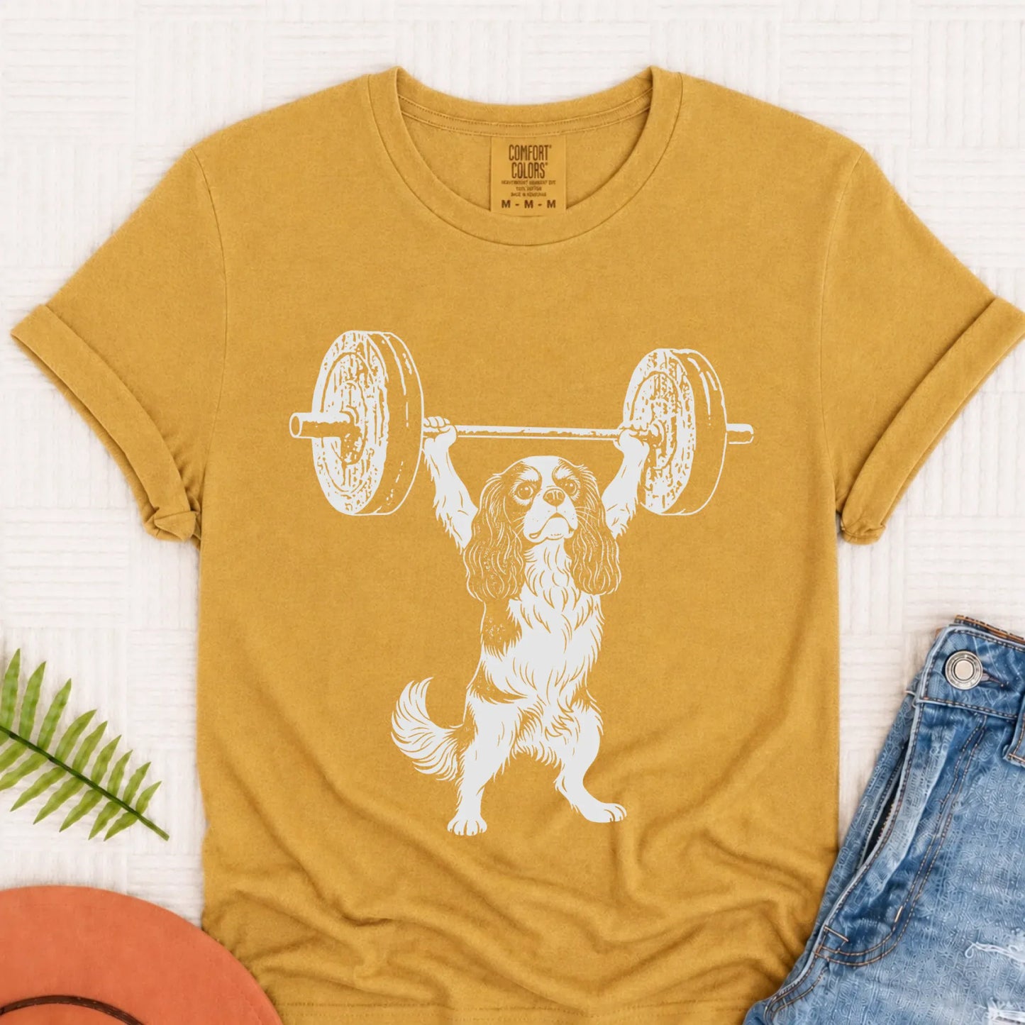 Cavalier Weight Training Fitness Unisex TShirt Mustard