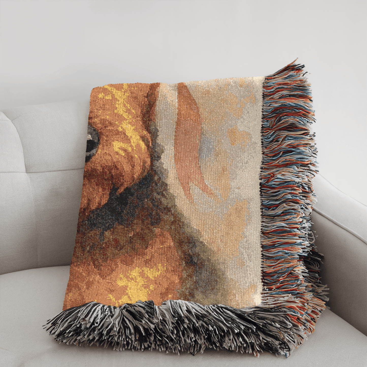 Airedale Terrier Pink Coquette Woven Blanket