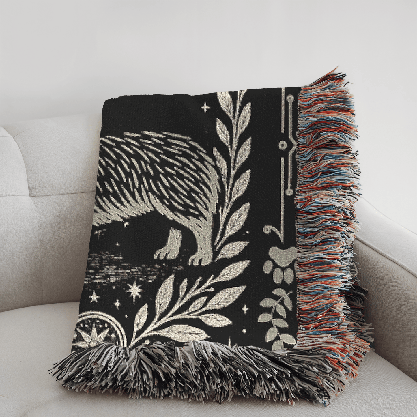 Printify Blanket Corgi Celestial Woven Blanket
