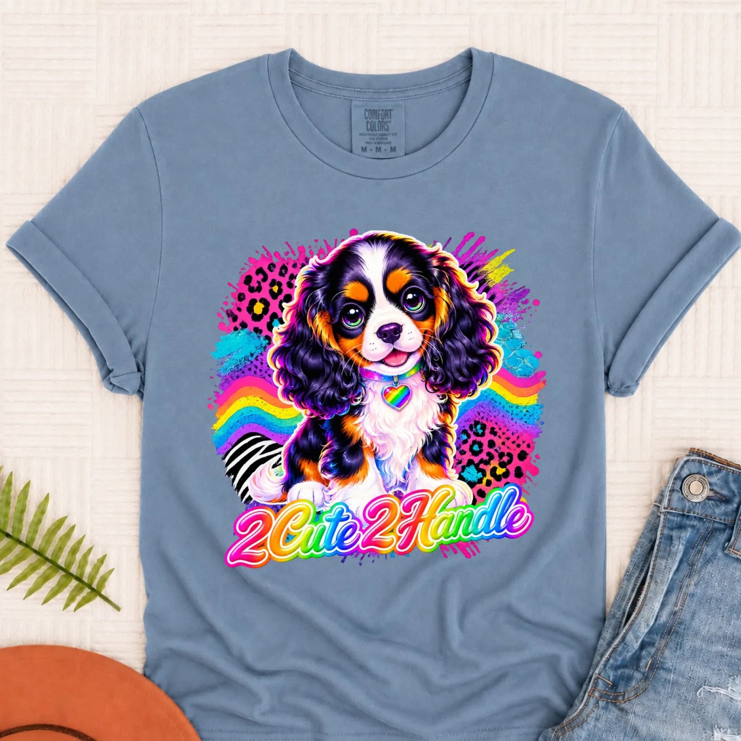 Custom Cavalier 90s Too Cute Unisex TShirt Blue Jean