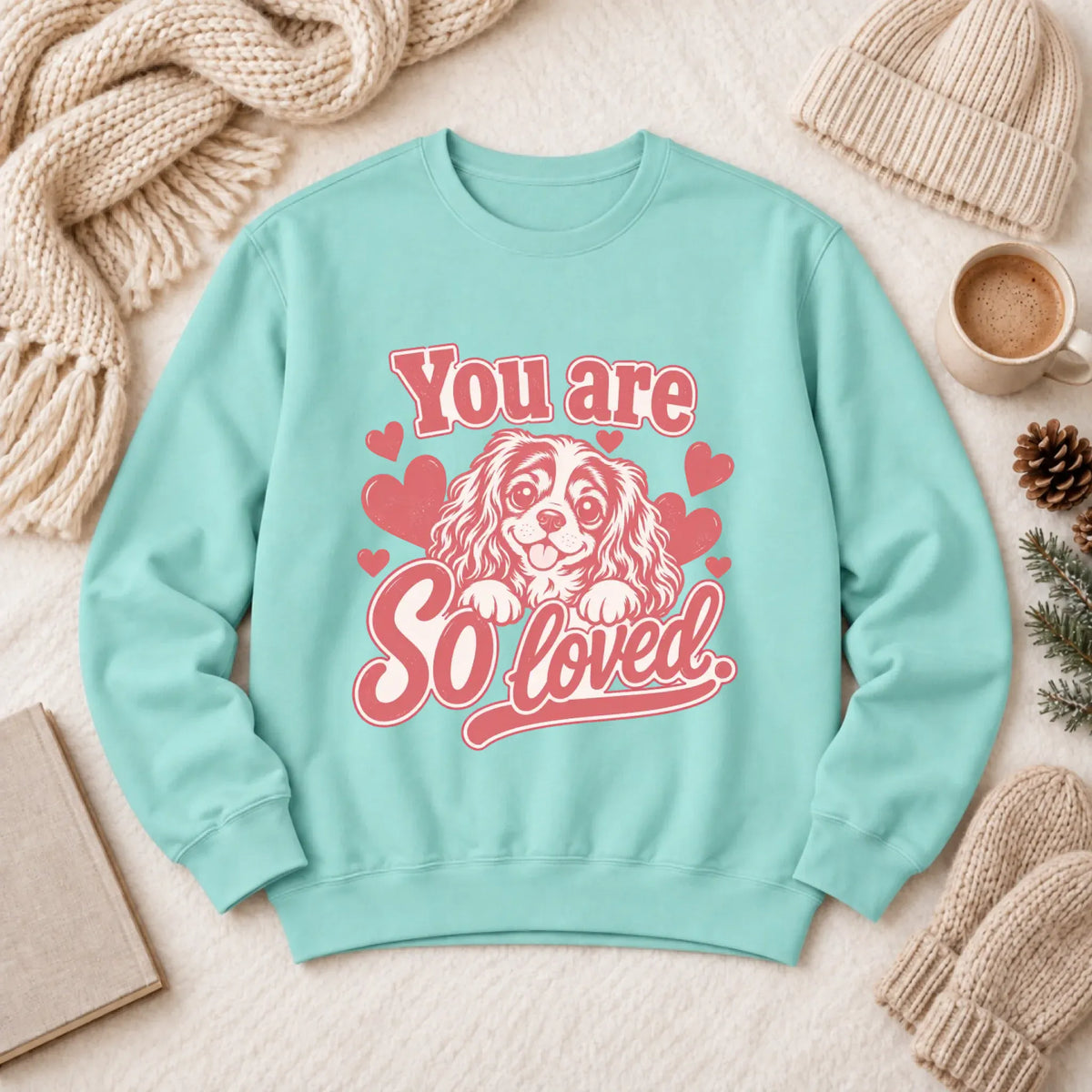 Sweatshirt Chalky Mint / S Custom Cavalier Always Loved Unisex Sweatshirt