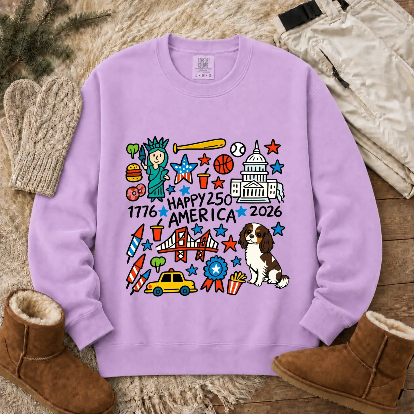 Sweatshirt Orchid / S Custom Cavalier America 250th Birthday Unisex Sweatshirt