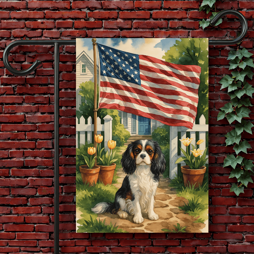 Custom Cavalier American Garden Flag 12'' × 18''